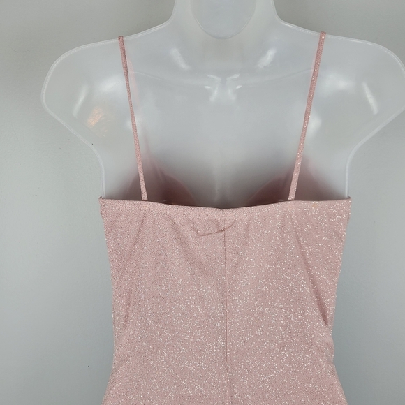 NWT Windsor Size L Mauve Glitter Ruffle Mini Dress - Picture 5 of 9